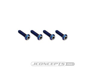 JConcepts 3x12mm Top Hat Titanium Screw (Screw Applications With 3mm) - Burnt Blue (4)