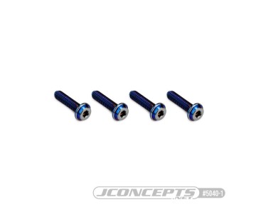 JConcepts 3x12mm Top Hat Titanium Screw (Screw Applications With 3mm) - Burnt Blue (4)