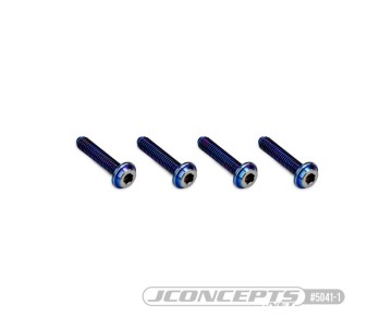 JConcepts 3x14mm Top Hat Titanium Screw (Screw Applications With 3mm) - Burnt Blue (4)