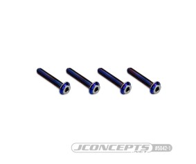JConcepts 3x16mm Top Hat Titanium Screw (Screw Applications With 3mm) - Burnt Blue (4)