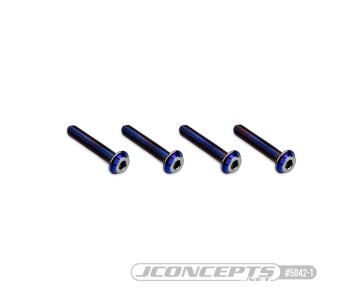 JConcepts 3x16mm Top Hat Titanium Screw (Screw Applications With 3mm) - Burnt Blue (4)