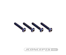 JConcepts 3x18mm Top Hat Titanium Screw (Screw Applications With 3mm) - Burnt Blue (4)