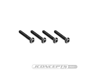 JConcepts 3x18mm Top Hat Titanium Screw (Screw Applications With 3mm) - Stealth Black (4)