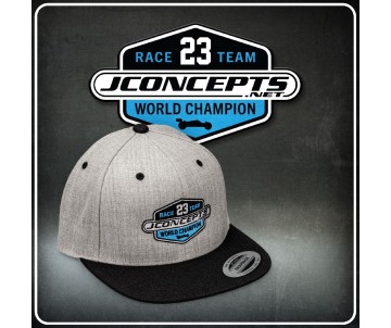 JConcepts 2023 Racing Team Hat, Flat Bill, Snap-Back Design - Heather Gray 