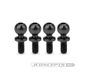 JConcepts JCI, 5.5 x 6mm revolved titanium ball-stud, stealth black, 4pc. (Fits – Team Associated RC10B7, B6, T6, SC6, DR10, SR10)