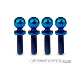 JConcepts JCI, 5.5 x 10mm revolved titanium ball-stud, burnt blue, 4pc. (Fits – Team Associated RC10B7, B6, T6, SC6, DR10, SR10)