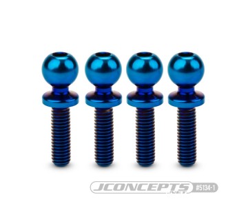 JConcepts JCI, 5.5 x 10mm revolved titanium ball-stud, burnt blue, 4pc. (Fits – Team Associated RC10B7, B6, T6, SC6, DR10, SR10)