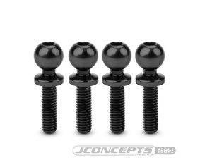 JConcepts JCI, 5.5 x 10mm revolved titanium ball-stud, stealth black, 4pc. (Fits – Team Associated RC10B7, B6, T6, SC6, DR10, SR10)