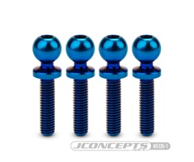 JConcepts JCI, 5.5 x 12mm revolved titanium ball-stud, burnt blue, 4pc. (Fits – Team Associated RC10B7, B6, T6, SC6, DR10, SR10)
