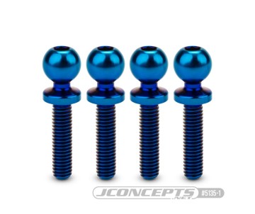 JConcepts JCI, 5.5 x 12mm revolved titanium ball-stud, burnt blue, 4pc. (Fits – Team Associated RC10B7, B6, T6, SC6, DR10, SR10)