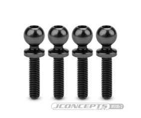 JConcepts JCI, 5.5 x 12mm revolved titanium ball-stud, stealth black, 4pc. (Fits – Team Associated RC10B7, B6, T6, SC6, DR10, SR10)