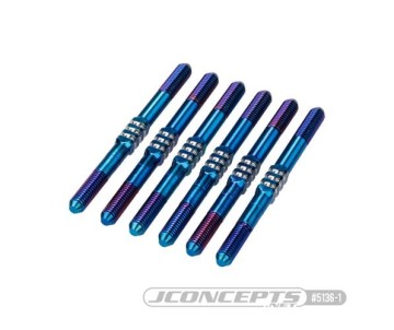 JConcepts RC10B7 3.5 x 48mm Fin Titanium turnbuckle, 6pc. - Burnt Blue (Fits – Team Associated RC10B7)