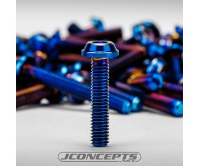 JConcepts RC10B7 Titanium top hat screw set, upper (blue) - 74pc (Fits – Team Associated RC10B7)