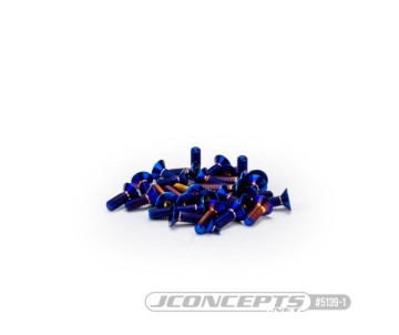 JConcepts RC10B7 Titanium screw set, lower (blue) - 28pc (Fits – Team Associated RC10B7)