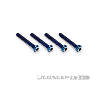 JConcepts 3x22mm Top Hat Titanium screw, burnt blue - 4pc (screw applications with 3mm)