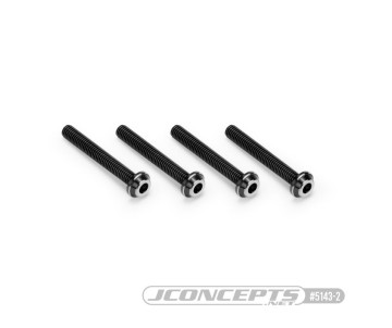 JConcepts 3x22mm Top Hat Titanium screw, stealth black - 4pc (screw applications with 3mm)