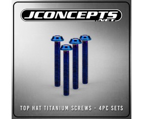 JConcepts 3x22mm Top Hat Titanium screw, stealth black - 4pc (screw applications with 3mm)