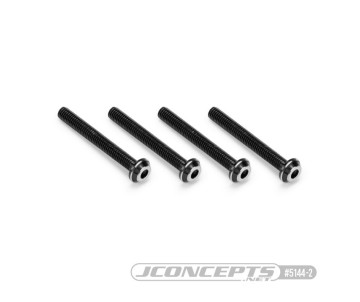 JConcepts 3x24mm Top Hat Titanium screw, stealth black - 4pc (screw applications with 3mm)