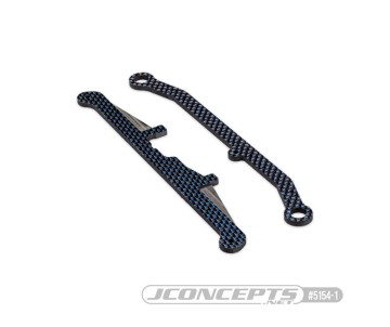 JConcepts Regulator steering rack and rear lockout, carbon fiber - blue hue (Fits – JConcepts BAS conversion kit)