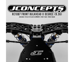 JConcepts - RC10B7 front bulkhead 0 degree (9.3g), aluminum - black (Fits – RC10B7 | RC10B7D)