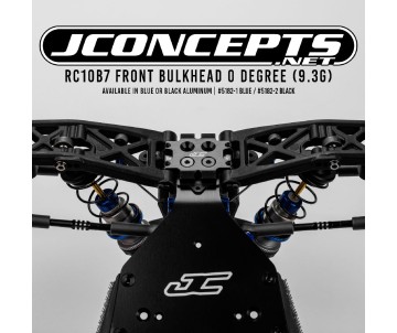 JConcepts - RC10B7 front bulkhead 0 degree (9.3g), aluminum - black (Fits – RC10B7 | RC10B7D)