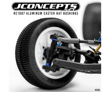 JConcepts RC10B7 aluminum caster hat bushings, 4pc - blue 