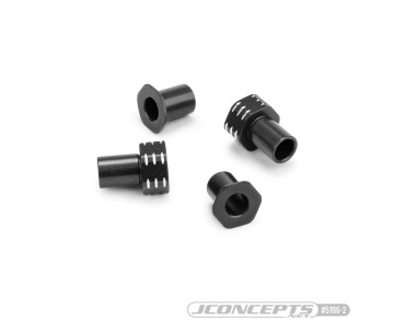 JConcepts - RC10B7 aluminum caster hat bushings, 0 and 3mm, 4pc - black