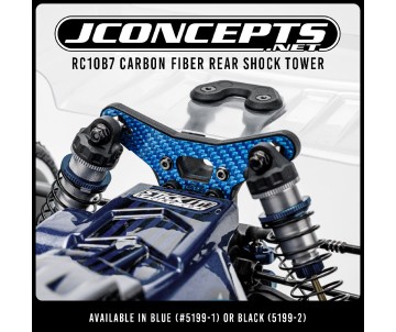 JConcepts RC10B7 carbon fiber rear shock tower - blue 
