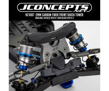 JConcepts – RC10B7 -2mm carbon fiber front shock tower - blue (Fits – RC10B7 | RC10B7D)