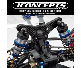 JConcepts – RC10B7 -2mm carbon fiber rear shock tower - black (Fits – RC10B7 | RC10B7D)