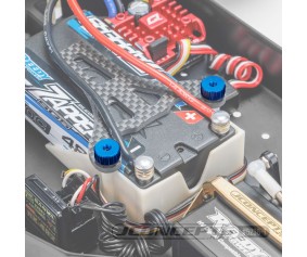 JConcepts 4-40 thumb nuts w/ set screw. (Fits – vintage vehicle battery hold down) blue, 2pc