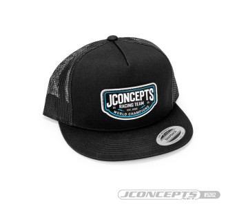 JConcepts - 2025 hat - flat bill, mesh, snap-back design - Black 