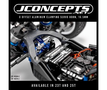 JConcepts - 23T, 0 offset aluminum clamping servo horn, 16.5mm - black 