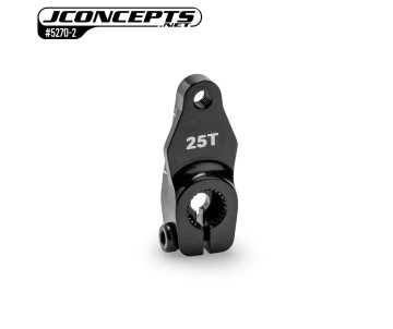 JConcepts - 25T, 0 offset aluminum clamping servo horn, 16.5mm - black 