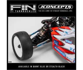 JConcepts - TLR 22X 3.5mm Fin Titanium turnbuckle, 6pc. - Stealth Black 