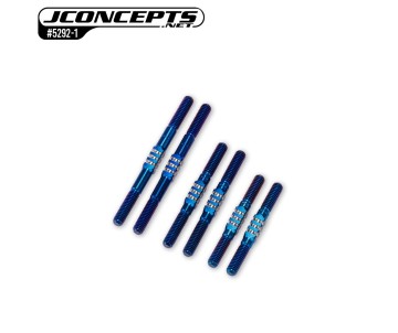 JConcepts - RC10 4wd Fin Titanium turnbuckle set, 6pc - Burnt Blue 