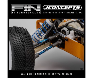 JConcepts - RC10 4wd Fin Titanium turnbuckle set, 6pc - Burnt Blue 