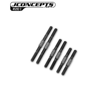 JConcepts - RC10 4wd Fin Titanium turnbuckle set, 6pc - Stealth Black 