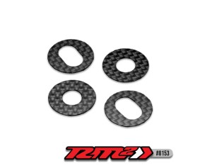 JConcepts RM2, 1/8th off-road carbon fiber body shell washer w/adhesive back, 4pc (Fits – 1/8th off-road body posts, 8mm diameter post hole)
