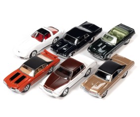 Johnny Lightning 1/64 Muscle Cars USA - 1969 Chevrolet Camaro RS/SS Convertible, 1980 Chevrolet Monte Carlo, 1967 Buick GS 400, 1982 Chevrolet Corvette, 1972 Oldsmobile 442 W30, 1964 Pontiac GTO - 2023 - R1 Version A (6)