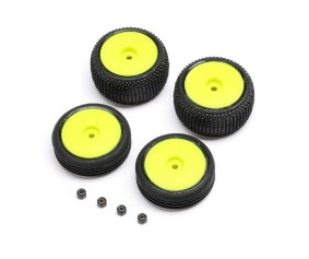 Losi Tires, Wheels, Yellow, Mounted: Micro-B