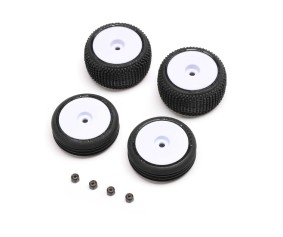 Losi Tires, Wheels, White, Mounted: Micro-B