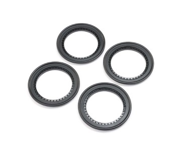 Losi Beadlock Rings, Snap In, Black (4): LMT 2.0