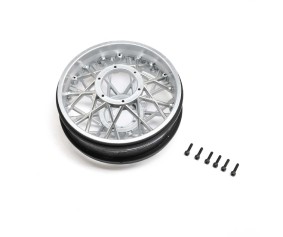 Losi Wheel Set, Satin Chrome (Rear) (1): PM-SM