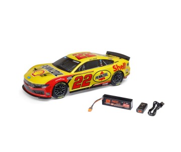 Losi 1/12 NASCAR RC Racecar Joey Logano No. 22 2025 Shell-Pennzoil Ford Mustang 2S AWD RTR Brushed On-Road (B&C Incl.), Yellow