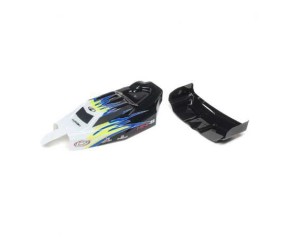 Losi Body, Wing, Black/White: Mini-B