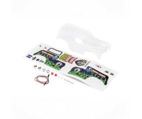 Losi Body Set, Grave Digger, Clear: Mini LMT