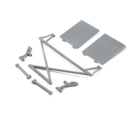 Losi Rear Tower Support,X-Bar,Mud Guards,Gray: Rock Rey