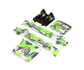Losi Body/Driver Set, Green, Silkscreened: Hammer Rey