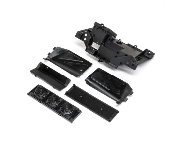 Losi Rear Bulkhead, Fan Panel & Mud Guard: Baja Rey 2.0